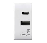 A.v.E. Caricatore USB Domus S44 3A USB-A e USB-C Bianco 441082USBAC
