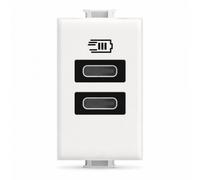 Bticino AM4191CC Caricatore USB con due ingressi di tipo C, da installare nella placca Matix, per ricaricare un dispositivo elettronico fino a 15W o due dispositivi in simultanea, 1 posto, bianco