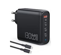 Caricatore USB C 130W, PD100W+QC30W PPS GaN Caricabatterie Rapido Tipo C Alimentatore 4 Porte con Cavo di Ricarica Rapida USB C 100W per MacBook Pro/Air, Dell XPS 15, 14/13, iPad, Galaxy S22