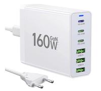 Caricatore USB C, 160 W, GaN 6 porte, stazione di ricarica multipla, caricatore rapido PD USB C, compatibile con iphone 12/13/14/15 serie, MacBook Pro/Air Samsung Galaxy S23/S22/S21