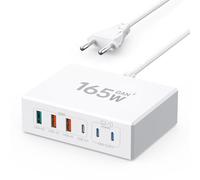 Caricatore USB C, 165W adattatore multiuso 6 porte con 3 C e 3 A, rapido PD 3.0 Charger Power Alimentatore compatibile con iPhone/Samsung/Google/iPad/laptop/tablet