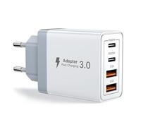 Caricatore USB C, 4 porte, caricatore multiplo con USB-C e USB-A, 40 W, adattatore PD 3.0, alimentatore USB per iPhone 16/17/15/14/13, Samsung Galaxy S25/S24, iPad Pro | compatto