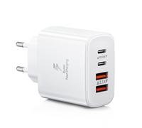 Caricatore USB C, 40 W 4 porte USB Multiple Caricatore Rapido Multiple Settore PD+QC 3.1A Tipo C Adattatore per iPhone 17 16 15 14 13 12 Pro Max Samsung S24 Ultra S23 S22 iPad Xiaomi Huawei Google
