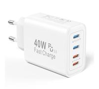 Caricatore USB C 40W, 4 Porte Caricabatterie USBC Carica Rapida Multipla Alimentatore Presa Compatibile per iPhone 15 14 13 12 11 pro max, Samsung S24 S23 S22 S21 S20, Xiaomi, Huawei Tipo C Spina