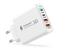 Caricatore USB C, 40W 4 Porto Presa USB C Caricatore UsB Multiplo con PD&QC3.0, Spina Alimentatore Tipo C Caricabatterie Rapido per iPhone 17 16e 16 15 14 13 12 11,Samsung S25,Spinotto Muro Adattatore