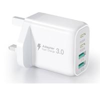 Caricatore USB C 40W, Alimentatore USB C 4 Porte Con Cavo USB Type-C 1M, Caricatore Rapido USB C PD 20W + QC 3.0 Per iPhone 17 16 15 14 13 12 Pro Max, Samsung S25 S24 S23, iPad, Pixel