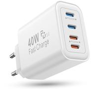 Caricatore USB C 40W, Caricabatterie iPhone 4-Porto, Presa Multipla USBC Carica Cellulare Spina Rapido Alimentatoreper per iPhone 16 15 14 13 12 11 Pro Max Plus XR XS iPad, Samsung S25 S24 S23 Ultra