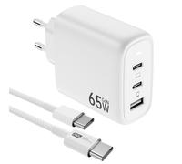 Caricatore USB C 65 W 3 porte, alimentatore USB-C PPS caricabatterie rapido PD 60 W, per iPhone 16/15 iPad, per Samsung S25/S24/S23, Google Pixel 9/8 compatibile con MacBook Pro/Air,HP,Dell,ecc