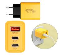 Caricatore USB C 65W 3 porte Presa Rapida con PD+QC 3.0A, Adattatore Multi Settore Tipo C per iPhone 15 15pro 16 16plus 16pro Max iPad Samsung Galaxy S24 S23 S22 Xiaomi Console Google Pixel Huawei