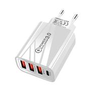 Caricatore USB C a Muro, Alimentatore Rapido Multiporta per Telefoni, Convertitore Elettronico per Casa Ufficio Viaggi e Regalo