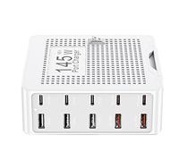 Caricatore USB C | Adattatore di ricarica rapida per computer portatile a 10 porte | Stazione di ricarica USB tipo C, per tablet, orologio, cuffie, telefono, ufficio, viaggi e
