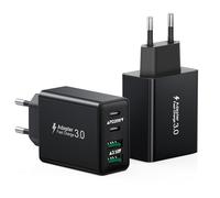 Caricatore USB C Alimentatore, 2-Pack 40W 4-Porto Presa USBC Multiplo Tipo C Caricabatterie Spinotto Carica Spina Rapido USB Caricatore per iPhone 16 15 14 13 12 11 Pro Plus Max XS XR,iPad,Samsung