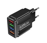 Caricatore USB C - Alimentatore di rete EU da viaggio - 4 porte telefono cellulare ricarica rapida Stazione di ricarica internazionale per Germania Italia Spagna