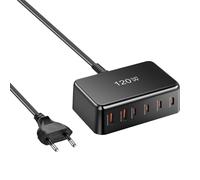 Caricatore USB C,Caricatore da Viaggio per Cellulare | Alimentazione 6 Porte 120W per Dispositivi Mobili Computer Laptop Orologio Intelligente Uso Professionale