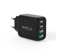 Caricatore USB C, Cshare 40W USB plug multiplo 4 porte con PD & QC3.0 caricabatterie veloce, per iPhone 15/14 Pro Max/13/12/11/XR/Plus, Samsung Galaxy S24 S23 Ultra,Android Adattatore-Nero
