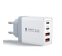 Caricatore USB C da 40 W, 4 porte, 20 W, con adattatore di alimentazione USB-C e USB-A, Fast Charger PD+QC, caricatore rapido per iPhone 16/15/14/13/12/11/Pro/Pro Max, iPad, telefoni cellulari