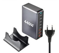 Caricatore USB C da 440 W a 8 porte con doppia porta PD PPS da 100 W, Caricabatterie Rapido con Ricarica Multipla USB-C da 65 W per MacBook Pro/Air/iPad, iPhone 16/15/14/13/12 Pro Max, Samsung ecc