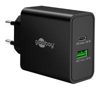 Caricatore USB-C da 45W, 1xUSB-C/1x USB-A, Apple, Samsung, LG | goobay Charger, caricatore compatto e potente e veloce con elettronica protettiva, per MacBook Pro, iPhone, iPad e Huawei