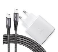 Caricatore USB C da 45W Caricatore Rapido per Samsung Galaxy S23+, S23 Ultra, S22+, S21 Ultra 5G, Note10+, Galaxy Tab S8, S8+, S8 Ultra, Tab S7, con cavo di Ricarica in Nylon 100W USB-C 5A 2M