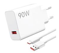 Caricatore USB C da 90 W per Xiaomi 14 Ultra 13 Ultra 12 11 Redmi Note 14 13 12 Pro Poco X7 F7 Pro X6 F6 Pad 7, Hyper Charge Fast Charger with 6A Type-C Cable 2M, Power Supply for Turbo Charge (90 W)