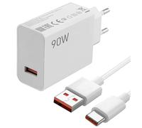 Caricatore USB C da 90 W per Xiaomi 15 Ultra 15 Pro 14 Ultra 13T con cavo USB C 1M 6A per Redmi Note 14 13 12 Pro Poco X7 F7 F6 Pad 7 - Turbo HyperCharge Alimentatore di rete