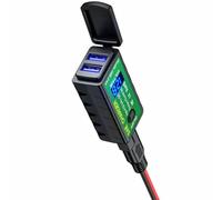 Caricatore USB C da Moto Doppia Uscita, 4, 8a, PC Nero | Telefono Mobile, Uso in Viaggio e Guida All'aperto, Design Compatto, Facile da Riporre e Smontare