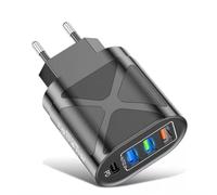 Caricatore USB C da Muro (3 Porte 2.4 + 1 porta PD 2.4) Caricatore Usb Multiplo - Presa USB C Multipla per iPhone 12 XR XS Max XR 8, iPad, Samsung Galaxy S8 S9 Huawei P30 P20 HTC LG Motorola Nokia