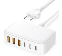 Caricatore USB C Multiplo Aliemtatore - 6 Porto 100W Presa USB Caricabaterrie PD QC 3.0 Spina Stazione Ricarica Rapido Spinotto Carica for iPhone 16 15 14 13 12 11 Pro Max XS XR Kalerop