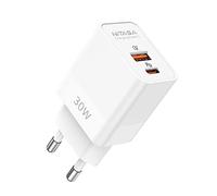 Caricatore USB C,NITASA 30W GaN 2 Port PD alimentatore usb c presa caricabatterie rapido per iphone 14 15/16 Pro Max/iPad,spina usb c caricabatterie per Samsung S25 S24 Google Pixel 7/8 8a/9a 9 pro