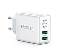 Caricatore USB C Presa, 40W 4-Porto Alimentatore USB Multipla Ricarica Veloce Tipo C Caricabatterie Spinotto Multiplo Carica Spina Rapido Caricatore per iPhone 16 15 14 13 12 11 Pro Max Plus,Samsung