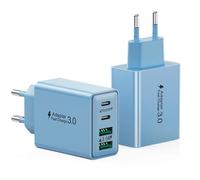 Caricatore USB C Rapido, 2-Pack 40W 4-Porto Presa USB Caricatore Multipla PD+ QC3.0 Carica, Spina Alimentatore USBC Caricabatterie per iPhone 16 15 14 13 12 11 Pro Max, Samsung Spinotto Adattatore