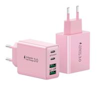 Caricatore USB C Rapido, 2-Pack 40W 4-Porto Presa USB Multipla PD+ QC3.0 Carica, Spina Alimentatore USBC Caricabatterie per iPhone 16 15 14 13 12 11 Pro Max, iPad, Samsung S25 S24 Spinotto Adattatore