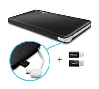 Caricatore USB Caricabatterie Portatile Power Bank 4000mAh con Cavo 2 Adattatori
