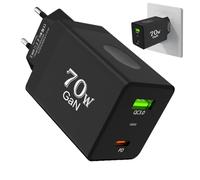 Caricatore USB, caricatore da parete 70 W PD QC con design compatto, da parete, per dispositivi elettronici di uomini, donne, giovani, uso in casa, viaggi, interni ed esterni