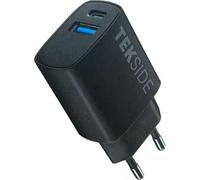 Caricatore USB Cellularline TEKSIDE 25W 2 Porte USB-A e USB-C
