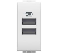 Bticino Caricatore USB Livinglight N4191AA 2 porte Tipo A ricarica fino a 15W Bianco