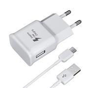 Caricatore USB con cavo di ricarica USB da 1,5 m per Samsung Galaxy A16 A15 A14 A05s A04s A55 A54 A53 A52s A35 A34 A33 M53 M33 M23 S8 + S9 Plus S10 S10e bianco)