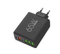 Caricatore USB con porte multiple - caricatore USB, 110-220 V Alimentatore adattatore USBC a 6 porte 4 porte USB e 2 porte Type-C, di ricarica PD 20W QC 3.0 Ricarica rapida USB per telefon