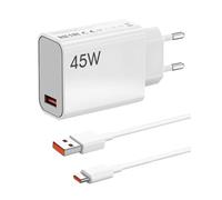 Caricatore USB da 45 W con cavo di ricarica 6 A tipo C 1 M per Xiaomi Redmi Note 14 Pro 5G, 13 P ro, 12, 11, Poco X7 M7 Pro, Mi 11, Mi Pad 7, caricatore rapido per dispositivi Xiaomi