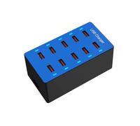 Caricatore USB Da 50 W 5V2.4A Caricatore Rapido For Dispositivi Multiporta Con Stazione Di Ricarica USB Multipla A 10 Porte Cassaforte Veloce(Blue)