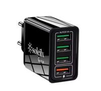 Caricatore USB da Muro 40W, 4 Porte con QC 3.0 Carica Rapida, Caricabatterie Multiplo per iPhone 15 14 13 12 11 X, Samsung S21 S20 A71 A51, Xiaomi, Huawei, Presa USB Universale