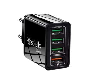 Caricatore USB da Muro 40W, 4 Porte con QC 3.0 Carica Rapida, Caricabatterie Multiplo per iPhone 15 14 13 12 11 X, Samsung S21 S20 A71 A51, Xiaomi, Huawei, Presa USB Universale