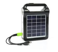 Caricatore USB del di accumulo di energia del pannello solare ricaricabile portatile 6V con illuminazione della lampada Kit di energia solare domestica Conversione Efficiente(3000mah)