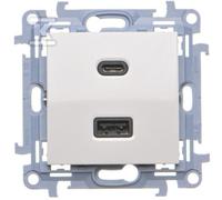 Caricatore USB doppio C+A 30W bianco SIMON10 CEC2CAQ.01/11