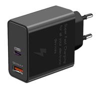 Caricatore USB Doppio PD 45W Nero 2 Porte USB-C Power Delivery Caricatore