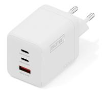 DIGITUS Caricabatterie USB GaN II - 2x USB-C e tipo A - 3 porte - fino a 100 W - Caricabatterie rapido - Adatto per cellulari, tablet, smartwatch e cuffie Bluetooth - Bianco
