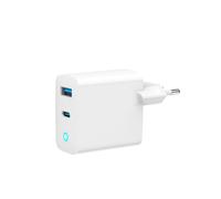 Caricatore USB Gembird TA-UC-PDQC45L-W-01 2 Porte USB-C/USB-A Quick Charge 3.0 45W Bianco
