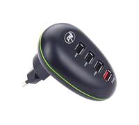 Caricatore USB HC41 per telefoni, Tablet, Fotocamere, Nero
