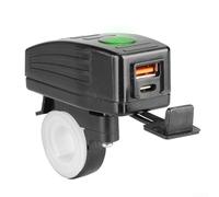 Caricatore USB impermeabile 12V 24V perfetto per moto e veicoli elettrici (manubrio verde)