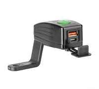Caricatore USB impermeabile da 12 V 24 V, perfetto per moto e veicoli elettrici (specchio auto verde)